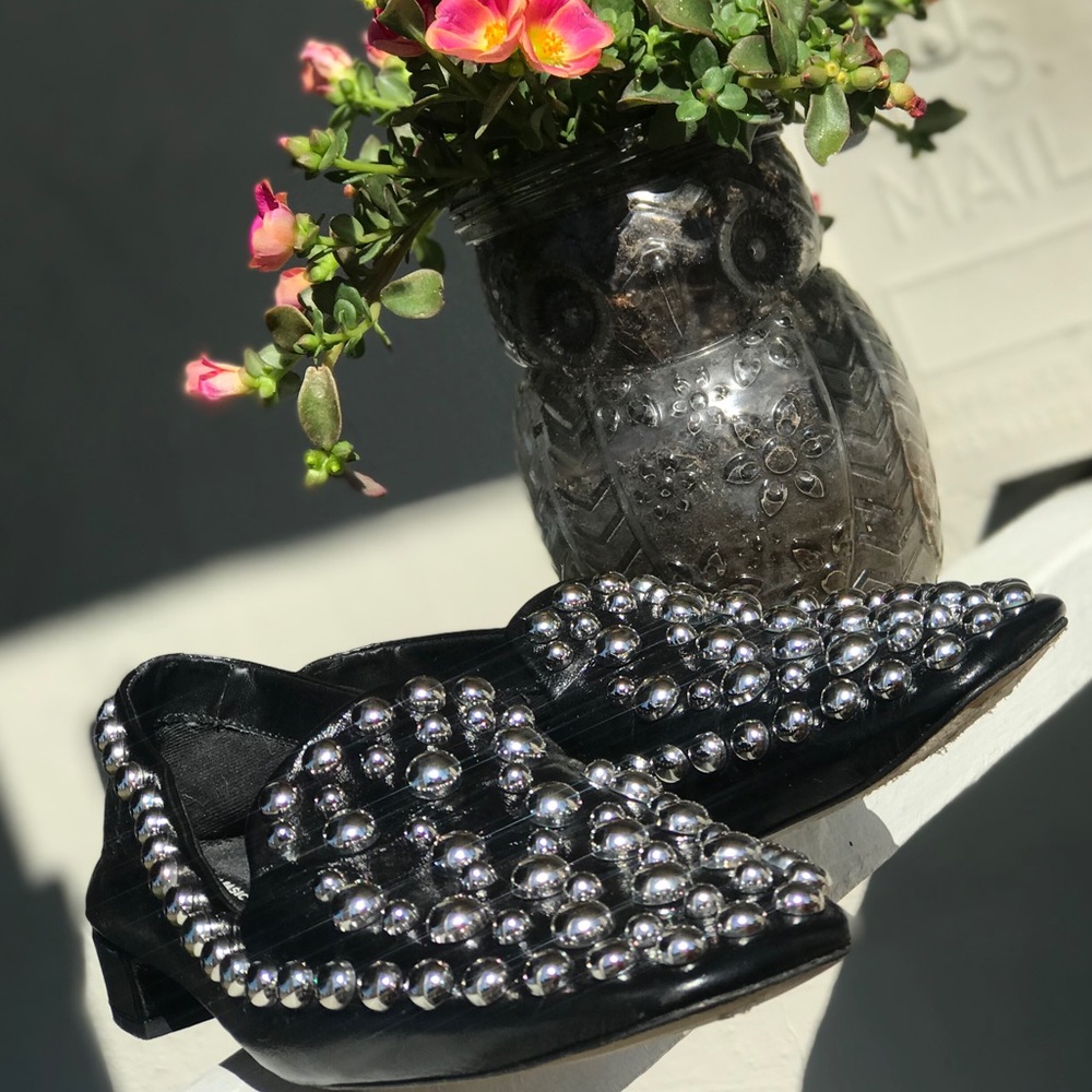 Zara Genuine Patent Leather Studded Loafers - Picture 3 of 8